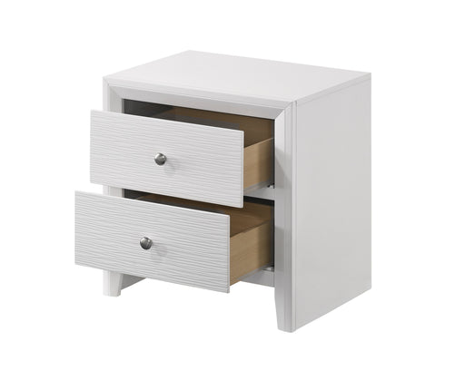 Crown Mark Evan White Night Stand