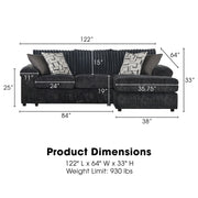 New Classic Furniture Remi Charcoal Gray 2pc Chaise Sectional
