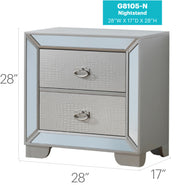 Glory Furniture Hollywood Hills Silver Champagne Nightstand