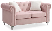 Glory Furniture Raisa Pink Velvet Loveseat