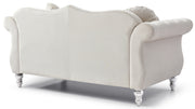 Glory Furniture Hollywood Ivory Velvet Fabric Loveseat