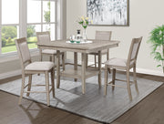 Crown Mark Fulton White Oak Counter Height Table With Marble Lazy Susan