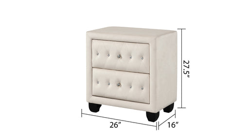 Galaxy Home Sophia Cream 2 Drawer Nightstand