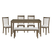 Home Elegance Emilia Gray Light Brown 6pc Dining Room Set