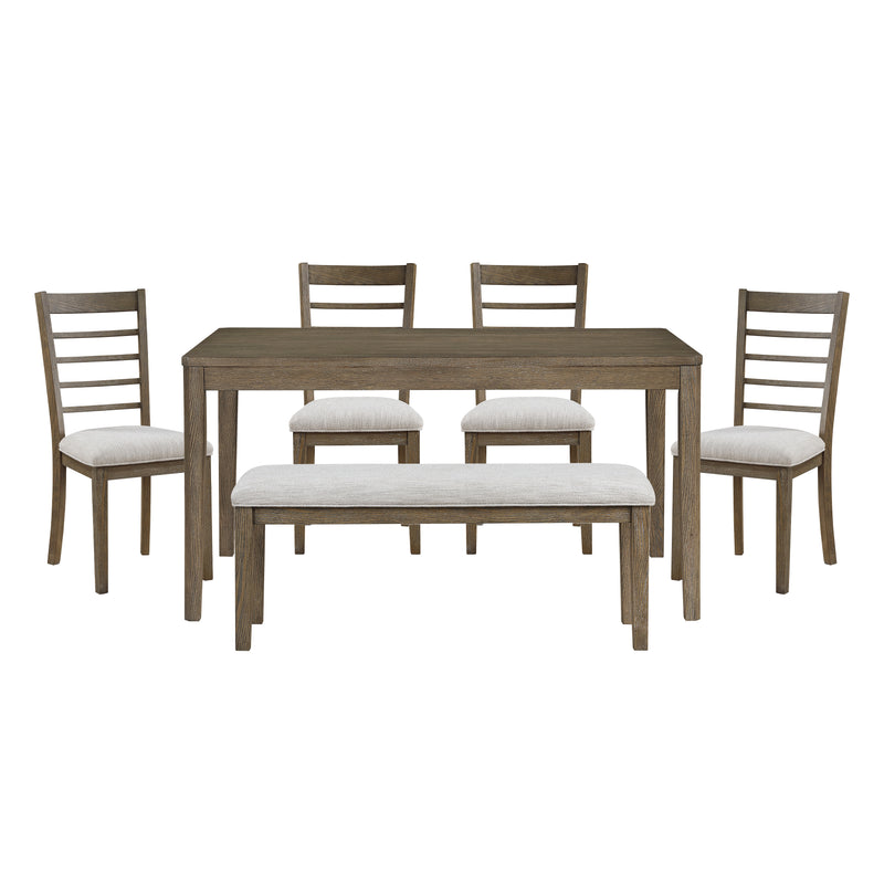 Home Elegance Emilia Gray Light Brown 6pc Dining Room Set