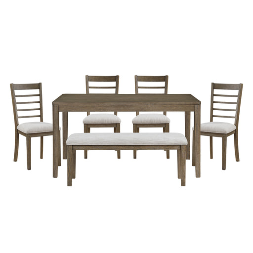 Home Elegance Emilia Gray Light Brown 6pc Dining Room Set