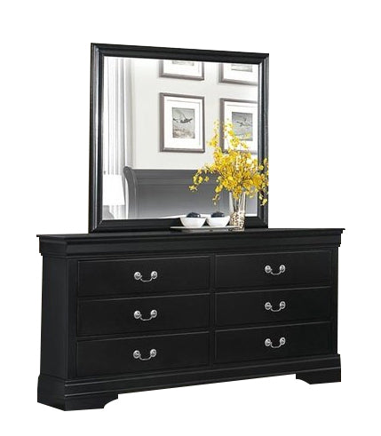 Home Elegance Mayville Black Dresser and Mirror
