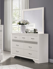 Home Elegance Luster White Dresser And Mirror