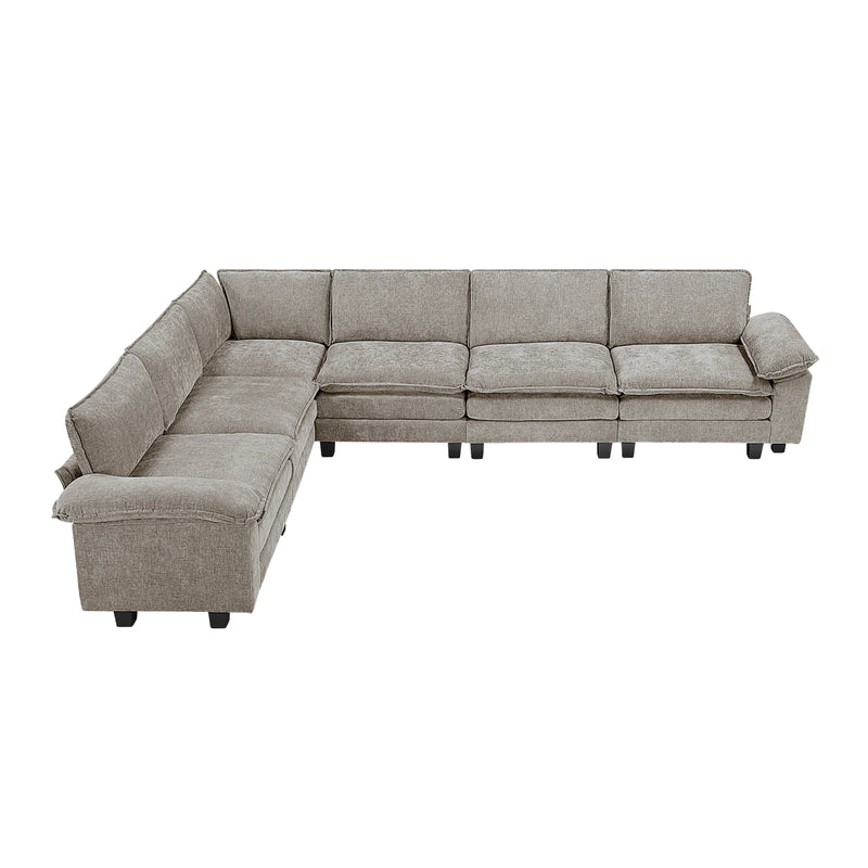 Home Elegance Dublin Pewter 6pc Modular Sectional