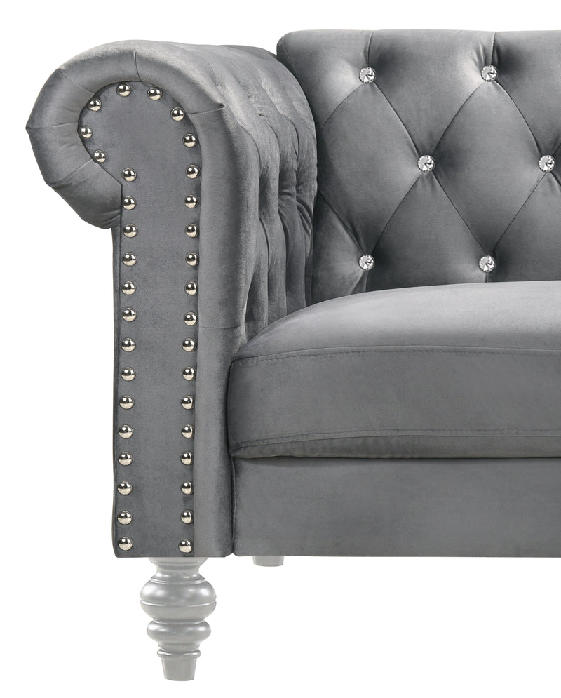 New Classic Furniture Emma Black Crystal Sofa
