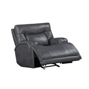 New Classic Furniture Titan Gray Glider Recliner with Power Headrest Footrest