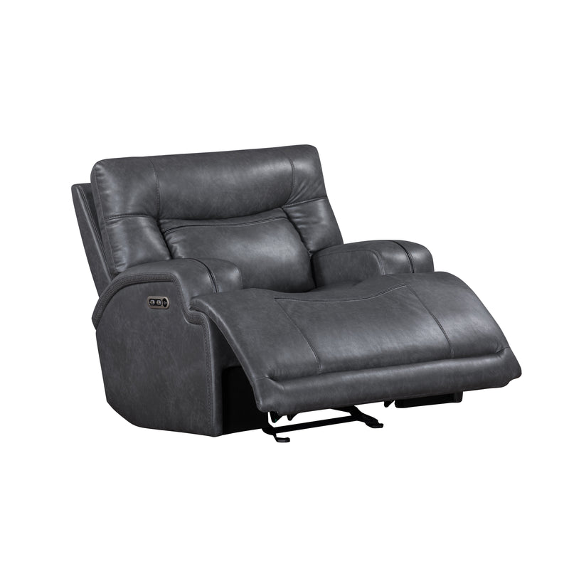 New Classic Furniture Titan Gray Glider Recliner with Power Headrest Footrest