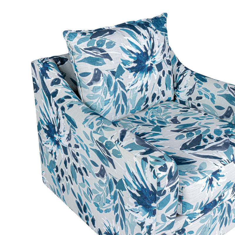 New Classic Furniture Sylvie Blue White Swivel Chair