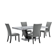New Classic Furniture Lyra Gray Black 5pc Dining Room Set