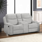Acme Furniture Galya Light Gray Motion Loveseat with Console