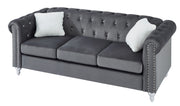 Glory Furniture Raisa Gray Velvet Sofa