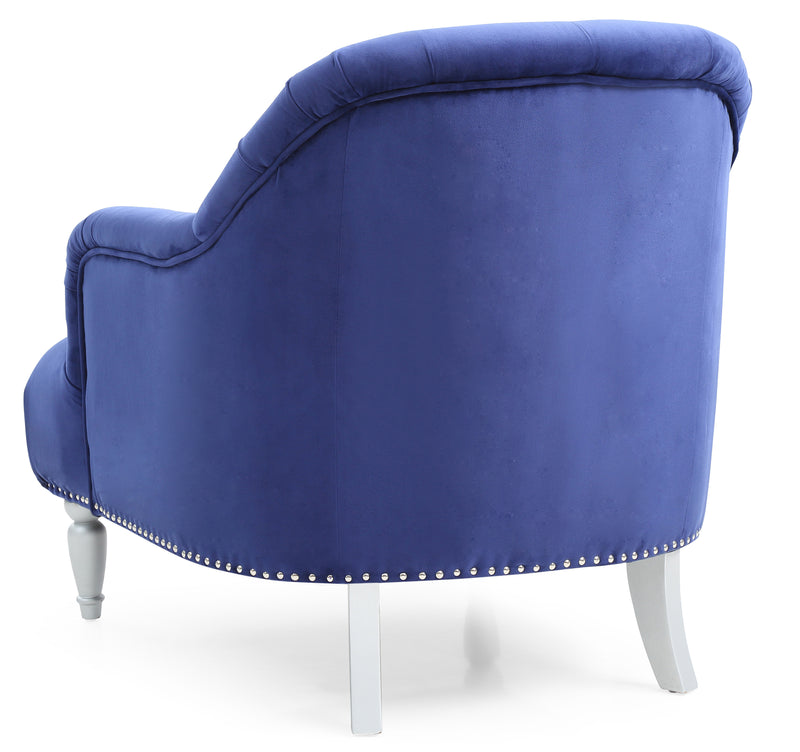 Glory Furniture Jewel Blue Velvet Chair