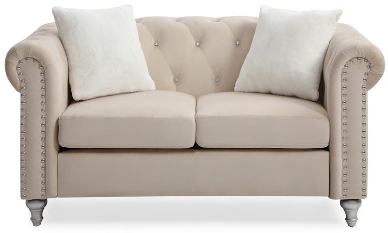 Glory Furniture Raisa Pink Velvet Loveseat
