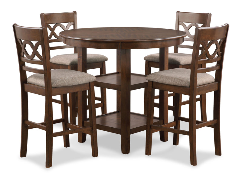 New Classic Furniture Cori Cherry 5pc Counter Height Set