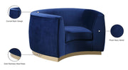 Meridian Furniture Julian Black Velvet Gold Chair