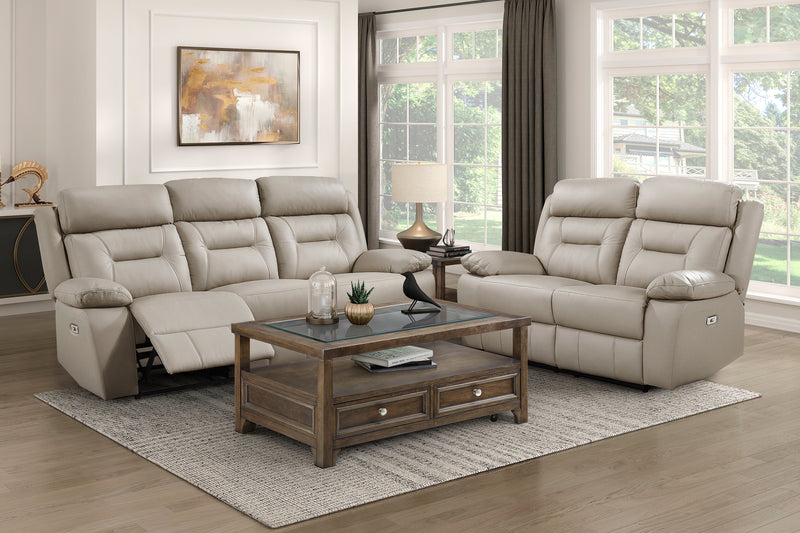 Home Elegance Laconia Dark Gray Power 2pc Living Room Set