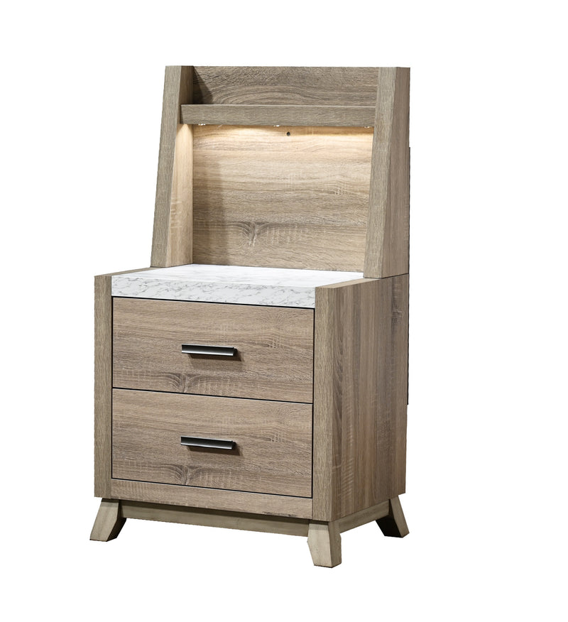 Crown Mark Tilston Night Stand With Wall Panel