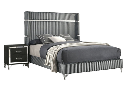 Coaster Furniture Lucia Grey Black 2pc Bedroom Set with Queen Bed