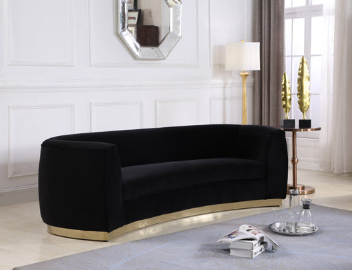 Meridian Furniture Julian Black Velvet Gold Sofa