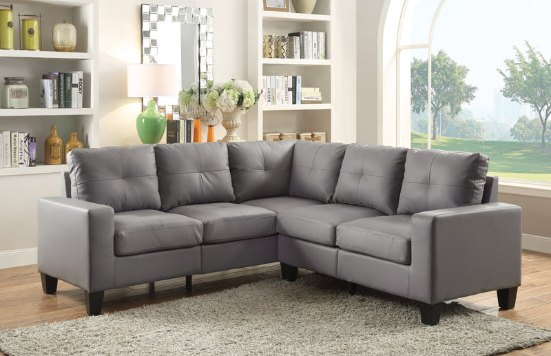 Glory Furniture Newbury Black Faux Leather Sectional