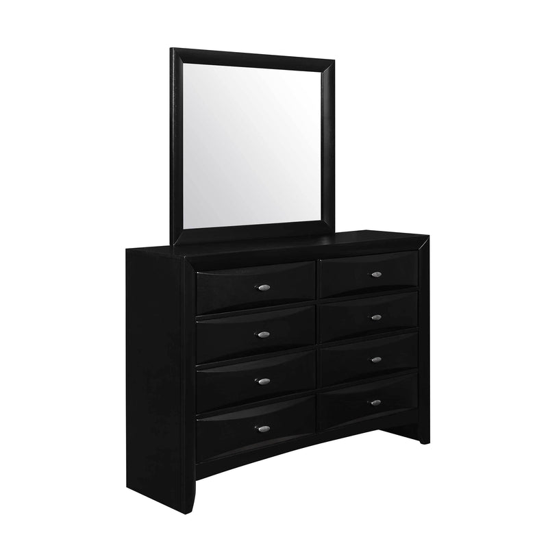 Global Furniture Linda Black Dresser and Mirror
