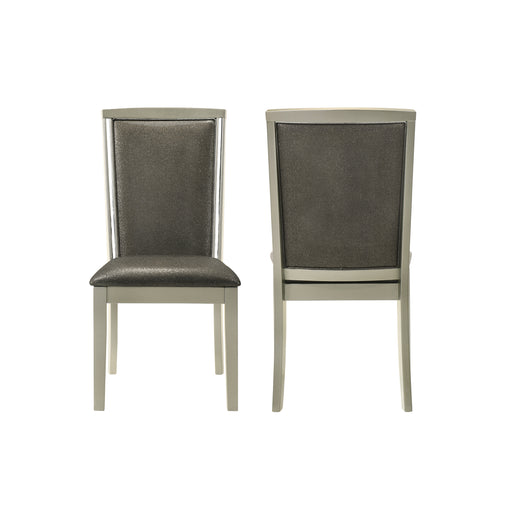 2 New Classic Furniture Lumina Silver Gray Dining Chairs