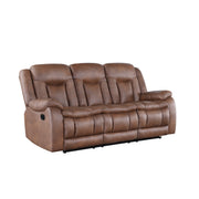 New Classic Furniture Morello Brown Sofa with Dual Recliner