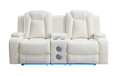 New Classic Furniture Orion White Dual Recliner Console Loveseat