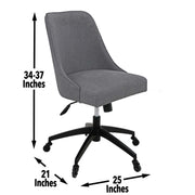 Steve Silver Kinsley Gray Swivel Upholstered Desk Chair