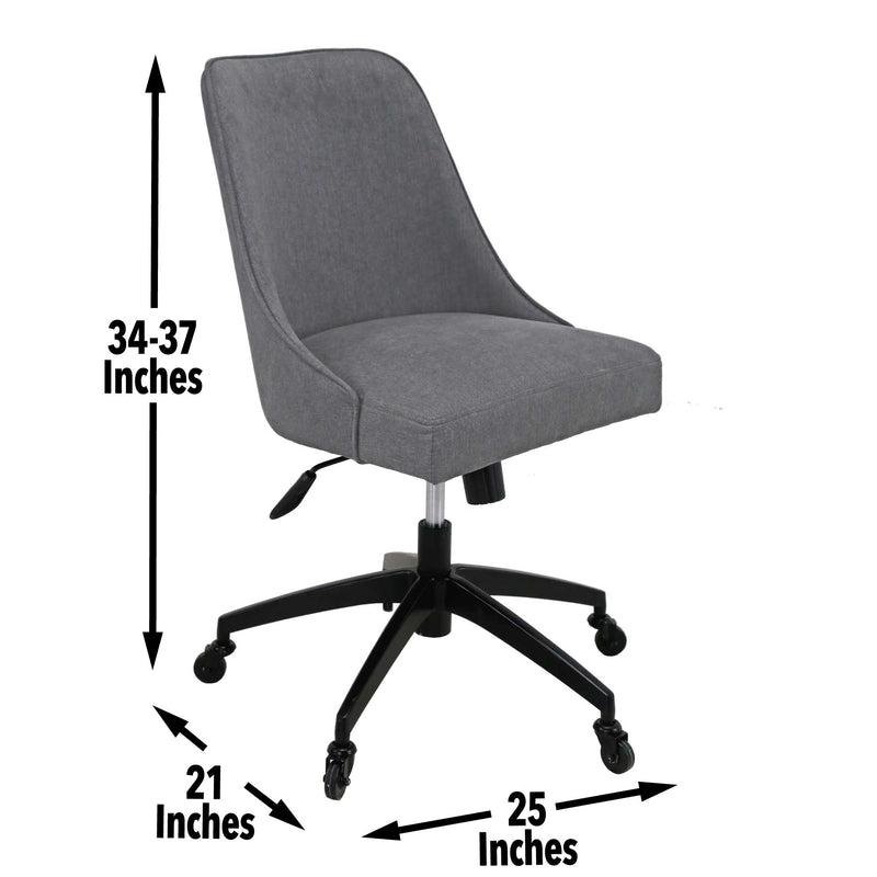 Steve Silver Kinsley Gray Swivel Upholstered Desk Chair