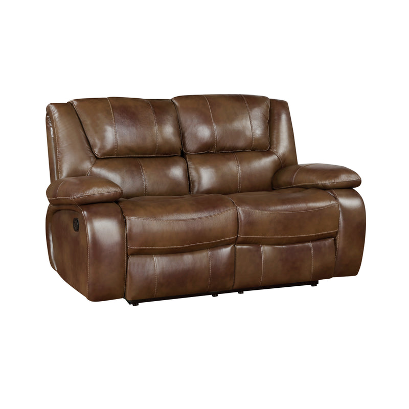 Home Elegance Ellicott Brown Double Reclining Love Seat