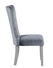 2 Glory Furniture Geneva Gray Silver Champagne Side Chairs
