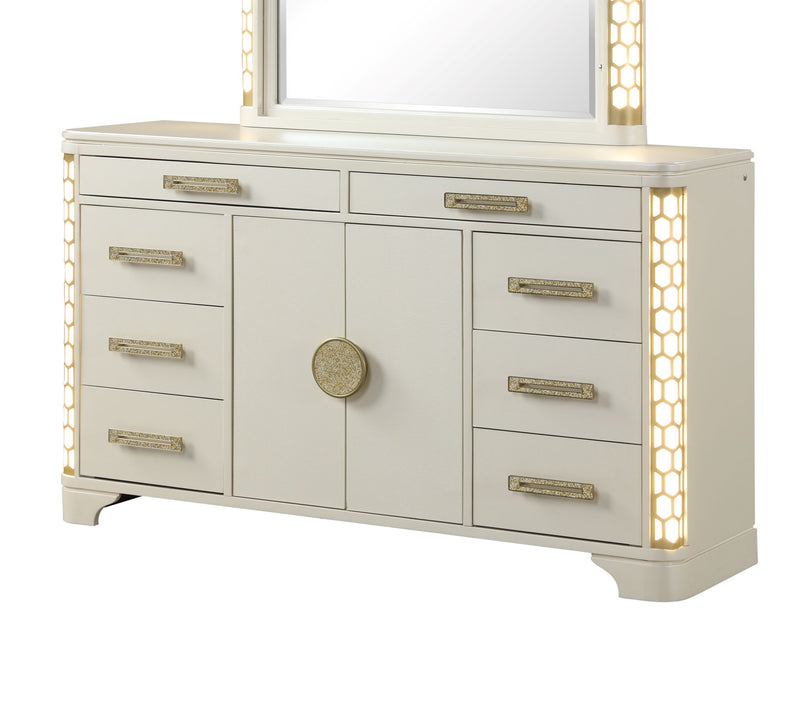 Galaxy Home Jasmine Beige Dresser and Mirror