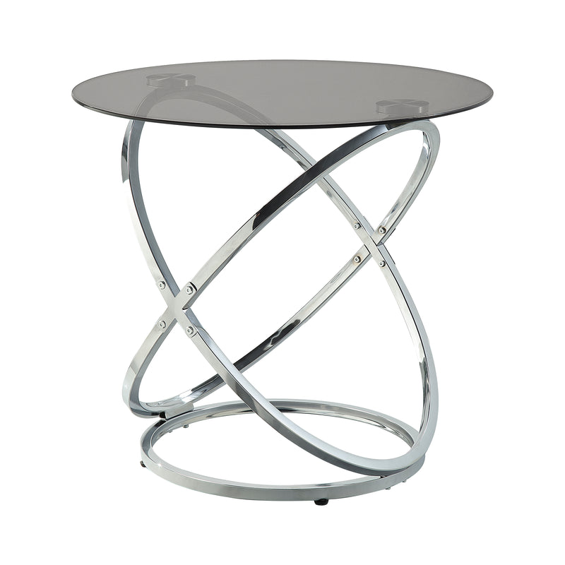 Home Elegance Marion Black Chrome Silver 3pc Occasional Table Set
