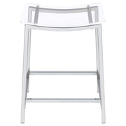 2 Coaster Furniture Jovani Clear Chrome Counter Height Bar Stools