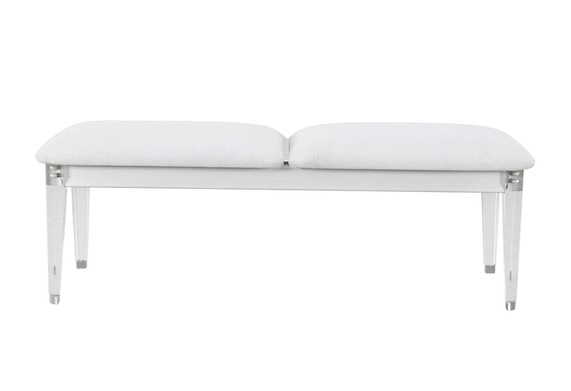 Global Furniture Apollo Grey Bench with Acrylic Legs