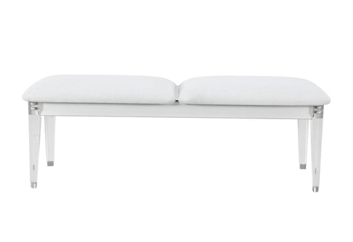 Global Furniture Apollo Grey Bench with Acrylic Legs