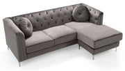 Glory Furniture Pompano Burgundy Velvet Sofa Chaise