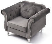 Glory Furniture Hollywood Dark Gray Velvet Fabric Chair