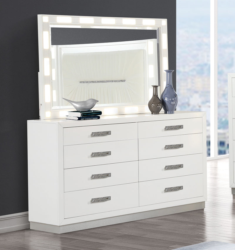 Galaxy Home Coco Milky White Wood Mirror