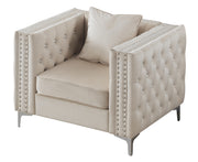 Glory Furniture Paige Ivory Velvet Chair