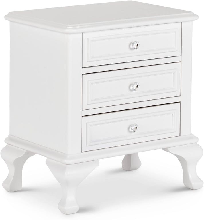 Elements International Jesse 3 Drawers Nightstand in White JS700NS