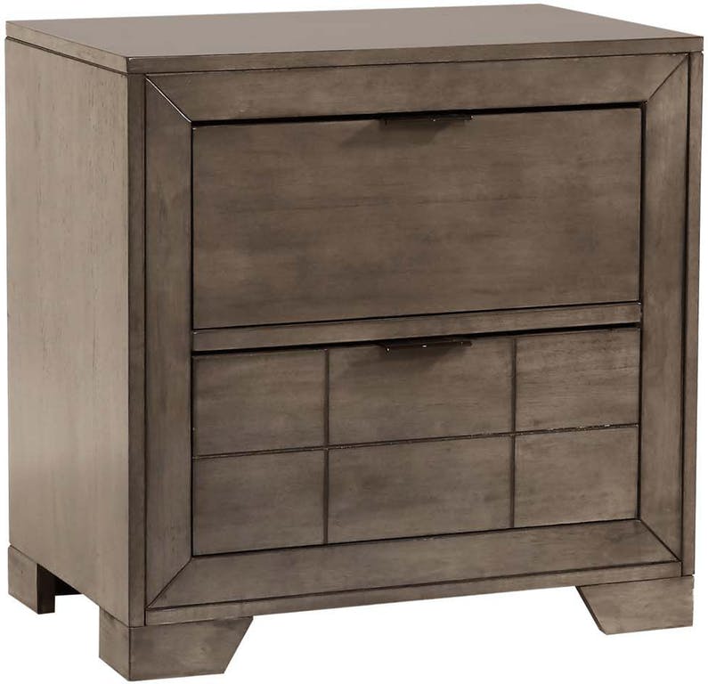 Elements International Logic Night Stand in Rustic Grey