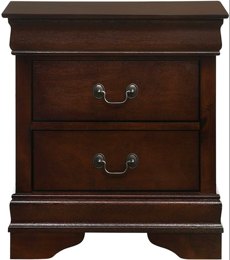 Elements International Louis Philippe Nightstand in Cherry