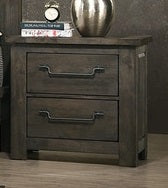 Elements International Maverick 2 Drawer Nightstand in Dark Brown